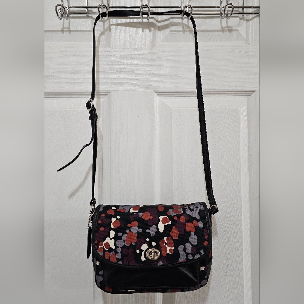 Coach EUC Park Splatter Flap Crossbody Bag